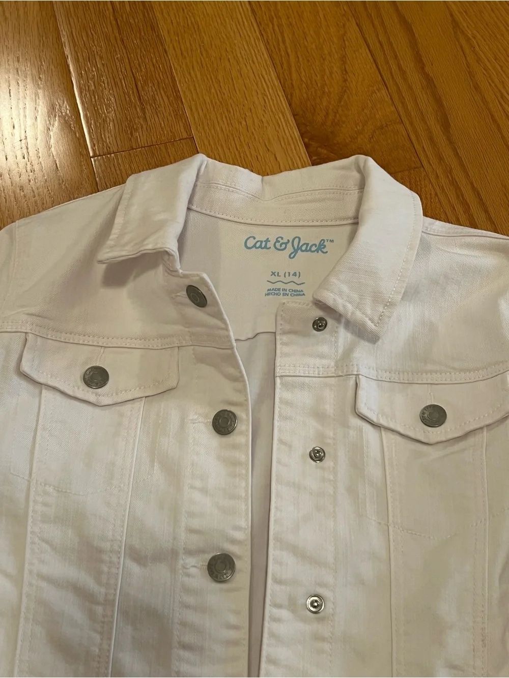 Cat & Jack White Button-Front Denim Jacket